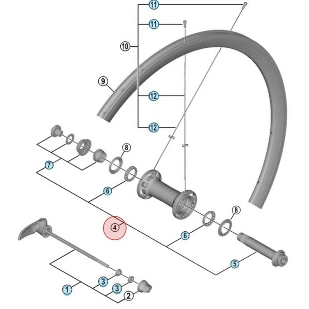 Axe Complet De Roue Avant Shimano Dura Ace WH-R9100-C40