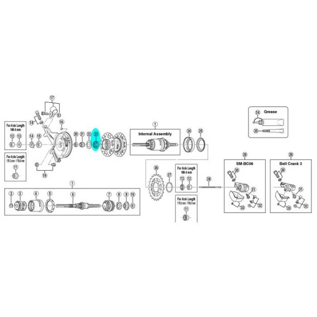 Bague 7 Billes 1/4 Shimano Y32190220 Pour Moyeu SG-3C40