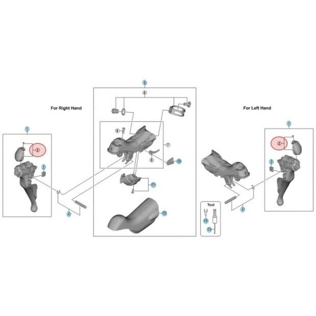 Capot Frontal De Manette De Vitesses Et De Frein Shimano Dura Ace ST-R9100