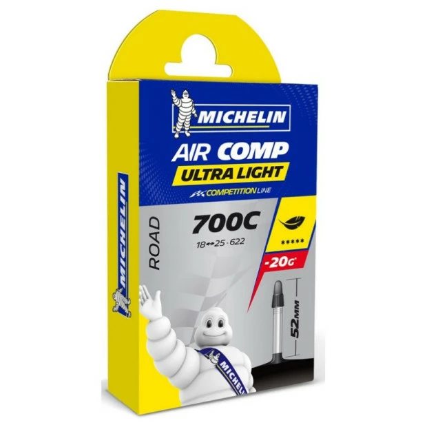 Chambre à Air Michelin AIRCOMP Ultralight A1 - 700x18/25c - Presta 52mm