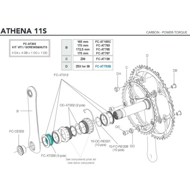 Campagnolo® Entretoise Pédalier Campagnolo Power Torque - FC-AT009