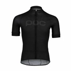 Maillot Route POC Essential Road Logo Noir
