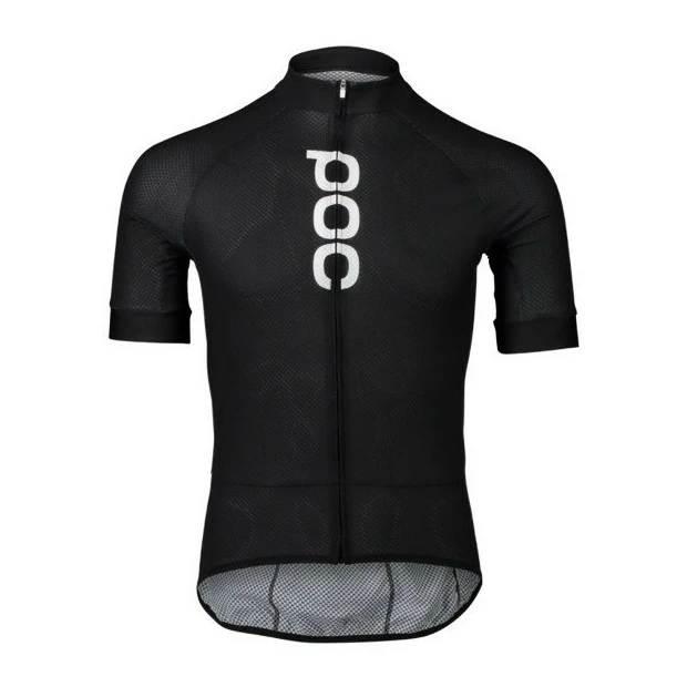 Maillot Route POC Essential Road Logo Noir Uranium