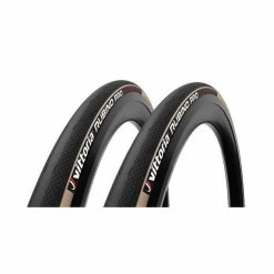 Pack Pneus Et Chambres à Air Vittoria Rubino Pro Graphène 2.0 700x25C - Noir/Beige