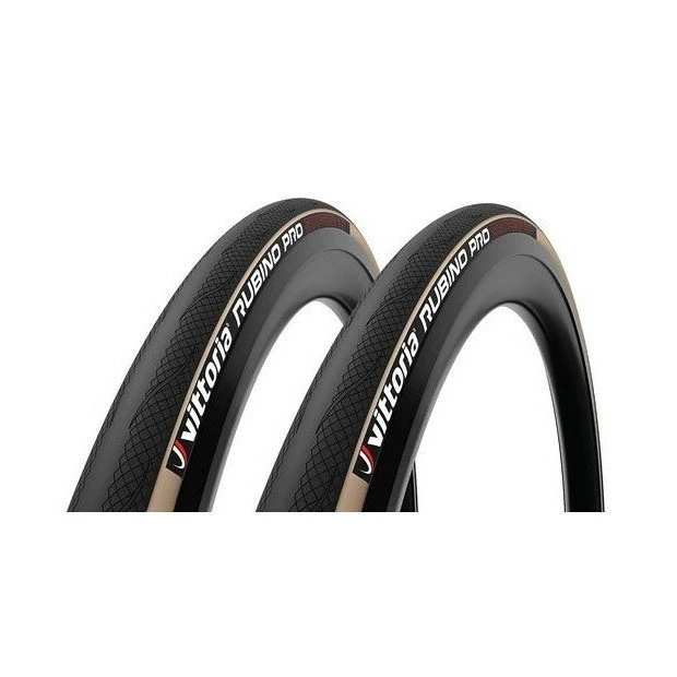 Pack Pneus Et Chambres à Air Vittoria Rubino Pro Graphène 2.0 700x25C - Noir/Beige