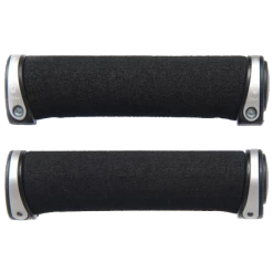 Paire De Grips CRANKBROTHERS Lock On Cobalt Argent Mousse 130mm