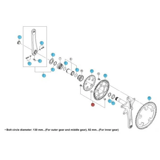Visserie Pédalier Shimano Ultegra FC-6703 - Troisième Plateau